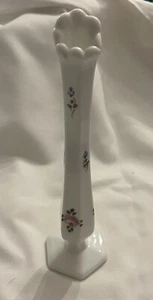 Vintage Westmoreland Milk Glass 10” Swung Vase With Hand Painted Flowers *FR SHP - Picture 1 of 10