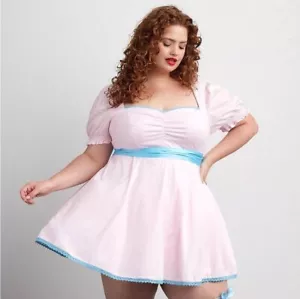 Torrid Plus Size 4 Baby Pink Retro Vintage Classic Doll Mini Cosplay Sexy Dress - Picture 1 of 3