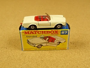 ALTE VINTAGE LESNEY MATCHBOX # 27 MERCEDES BENZ 230 SL SUPERFAST OVP - Bild 1 von 12