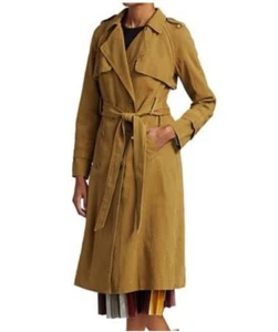 Le Superbe Delon Twill Tan Trench Coat S NWT $695 - Picture 1 of 9