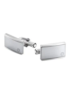 Montblanc Matte Steel Cufflinks #101539 ~ New - Picture 1 of 2