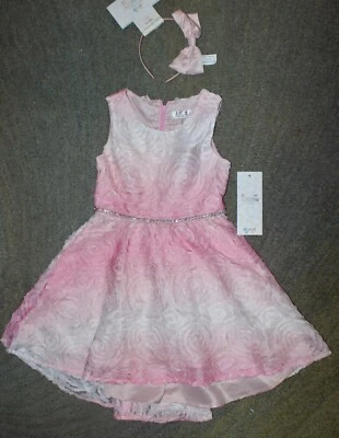 Biscotti Girls Pink Dress with Headband - Size 5 - NWT - Image 1 of 4