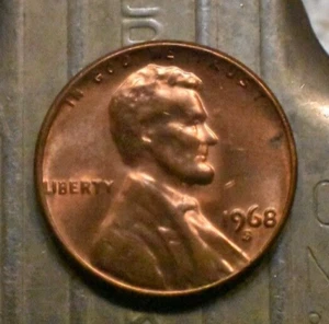 Choice to Gem! 1968-S Cent 1c with S/S and Rim Lettering Errors. (#9159) - Picture 1 of 3