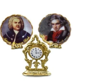 Juego de Reloj Compositor Mantel 1.464/6 Placas Reutter Música CASA DE MUÑECAS Miniatura Foto 1 de 2