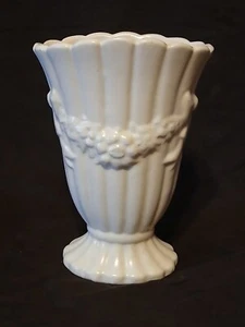 Vintage USA Flower Vase w/ embossed floral design - 9-1/2" h - Picture 1 of 6