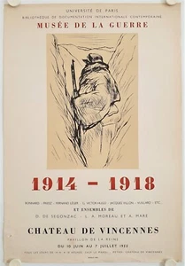 Plakat MUSEUM DES KRIEGES 1914-18 Ausstellung 1955 Château Vincennes - Mourlot - Bild 1 von 5