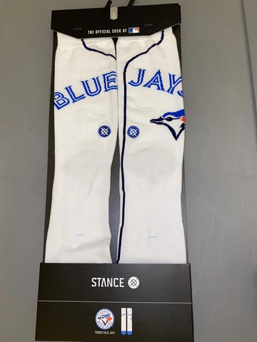 STANCE MLB Crew Socks Toronto Blue Jays Home Jersey Large L White Blue north Cover