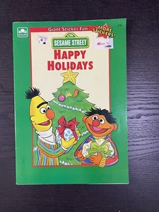 Golden Sesame Street Happy Holidays Giant Sticker Fun Coloring Book Unused - Picture 1 of 4