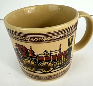 Vintage Chaps Japan Train-Themed Ceramic Coffee Mug Yellow & Black 20 O - Picture 1 of 7