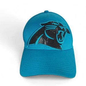 New Era 9Forty NFL Carolina Panthers Glitter Strapback Hat Women's - Picture 1 of 8