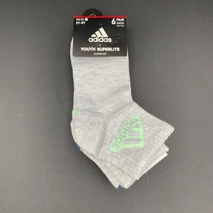 Adidas Youth Superlite 6-Pair Socks 2Y-5Y Aeroready Lightweight 97% Polyester 3% - Picture 1 of 5