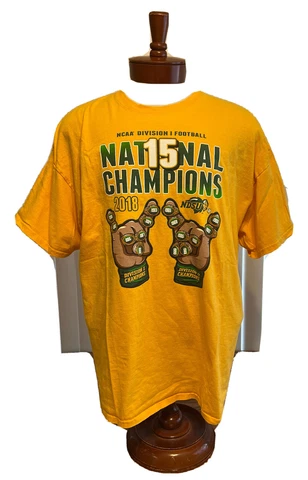 North Dakota State 2018 National Champs T Shirt Yellow 15 Rings 2XL Cover