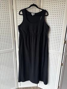 Fashion Bug Women's 1X Tank Sleeveless Maxi Dress 100% Cotton Black - Picture 1 of 5