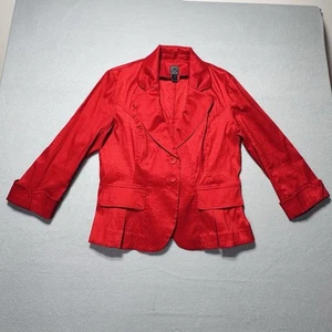 Clara Sun Woo Blazer Jacke Damen Gr. L rot Flair Karrierejacke schick Glamcore - Bild 1 von 11