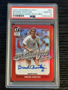 2024 Donruss Beautiful Game Autograph Red Brandi Chastain /49 PSA MINT 9 (pop:2) - Picture 1 of 2