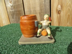 Portamonete vintage Hedo in legno botte intagliato Germania senza chiave - Foto 1 di 6