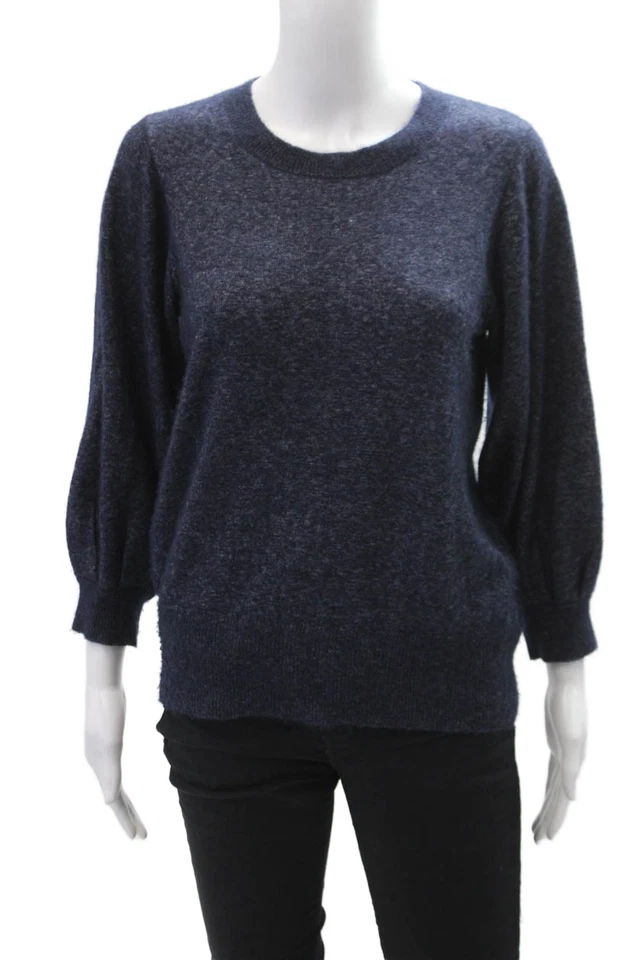 Suéter tejido otoño cachemir para mujer cachemir manga larga cuello redondo azul marino talla XS Foto 1 de 4