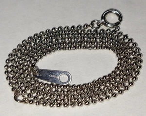 Solid platinum 1.2mm ball bead chain necklace 3.11 grams - 15.75" - Picture 1 of 8