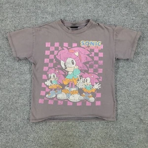 Sonic The Hedgehog Shirt Girl's Size 8 Gray Sega Graphic Tee Short Sleeve Top - Picture 1 of 14