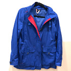 Lands' End Women's Raincoat Jacket Lightweight windbreaker squall blue zip small