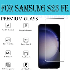 For Samsung Galaxy S23 FE Premium Clear Tempered Glass Screen Protector Film - Picture 1 of 5