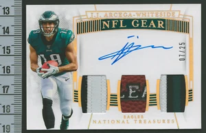 J.J. Arcega-Whiteside 2019 National Treasures Rookie Signatures Holo Gold 07/25 - Imagen 1 de 4