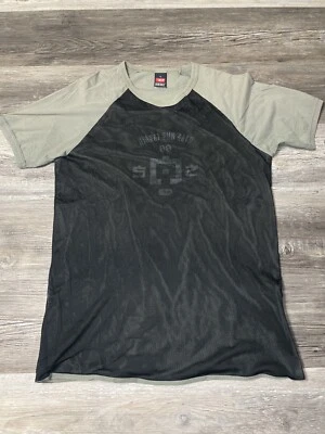 Camisa De Colección Años 90 Y2K Diesel Logo Oliva Negra Malla Talla XL Foto 1 de 4