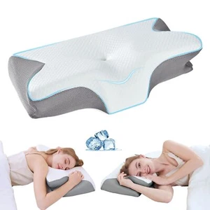 Memory Foam Contour Pillow Cervical Groove Ergonomic Neck Support Orthopedic - Picture 1 of 14