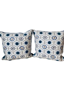 Celerie By Kemble Square Pillow Perigold Designer 20” Duck Feathers India Blue - Picture 1 of 9