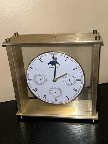 Vtg Howard Miller Calenday Clock Model 613-526 Lunar Moon Phase Month Day WORKS! Cover