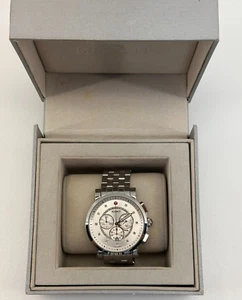 Michele MWW01K000122 Silver Sport Sail Diamond Chrono Stainless Steel Watch - Picture 1 of 14