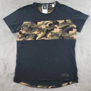 Adidas Shirt Mens Large Black Green Camo Cotton Short Sleeve Crewneck T Shirt - Picture 1 of 8