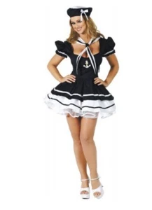 Navy Captain Womens Dress Sailor Uniform Adult Costume Halloween Sexy Cosplay - Picture 1 of 6