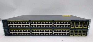 LOT OF 2 Cisco Catalyst 2960G-48TC-L 48-Port Gigabit Network Switch - Picture 1 of 11