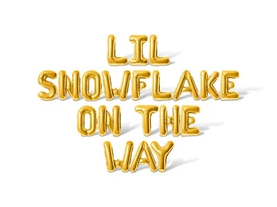 LIL SNOWFLAKE ON THE WAY Letter Balloon Banner - Baby Shower Party Decorations - Image 1 of 4
