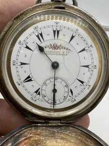 Antique 800 Silver K Serkisoff Billodes Pocket Watch - Picture 1 of 13
