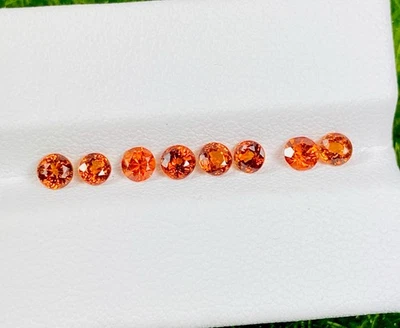Piedra preciosa suelta redonda de 3,5 mm granate espesartina naranja Fanta natural de 2,05 quilates Foto 1 de 3
