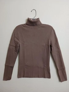 Style + Co 34" Bust Womens Medium Tan Brown Turtleneck Sweater - Picture 1 of 3