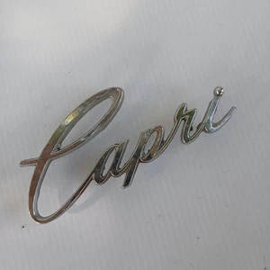 FORD MERCURY CAPRI CAR EMBLEM METAL SCRIPT LETTERS REPLACE RESTORE VINTAGE - Picture 1 of 2