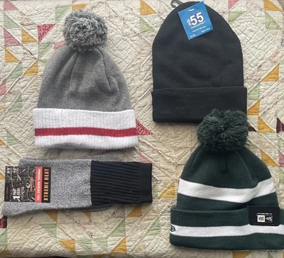 NEW ERA BEANIE GREEN WHITE GRAY BLACK SOCKS - Image 1 of 4