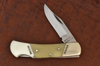 MOORE MAKER MATADOR ТЕХАС СДЕЛАНО В США ГЛАДКАЯ КОСТЬ МАЛЕНЬКИЙ ЗАМОК НОЖ (28974) - Изображение 1 из 4