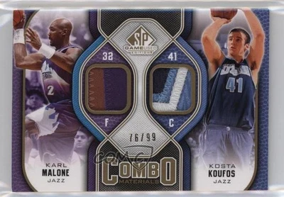 2009 SP Game Used Combo Materials /99 Karl Malone Kosta Koufos #CP-MK Patch HOF - Image 1 of 2