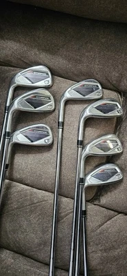 LH Dynapower 25  Iron Set. Steel Shaft R New Grips,5 Tru Pw,G (7) Clubs. EX Cond - Image 1 of 4