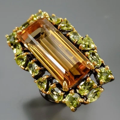 Jewellery Natural Citrine Quartz Ring 925 Sterling Silver Size 8 /R440253 - Image 1 of 4