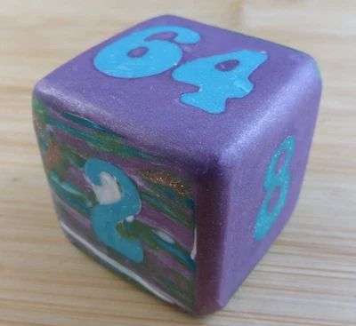 Jena's Handmade Backgammon Doubling Cube Unique OAK Purple Blue Green #403 - Image 1 of 4