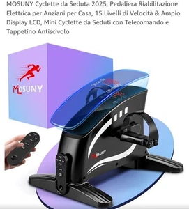 Cyclette Seduta Pedaliera Riabilitazione Elettrica Anziani Casa Display LCD - Foto 1 di 16
