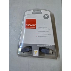 Cyber Power FireWire 6 Pin auf 4 Pin Kabel 6 Fuß 1,8 m 400 Mbps für Videorecorder AV - Bild 1 von 3