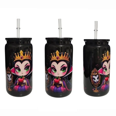 Snow White Evil Queen Disney Acrylic Plastic Tumbler Cup 16oz Black - Image 1 of 4