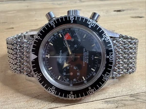 Orologio Uomo Vintage Croton Aviator Sea Diver Cronografo Manuale 38mm C833 - Foto 1 di 16