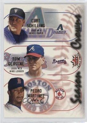 Fleer Triple Corona Temporada 2002 Coronas Curt Schilling Tom Glavine Pedro Martínez Foto 1 de 2